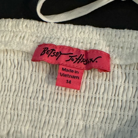 Betsey Johnson White Halter Eyelet Dress Flutter Neckline, Bridal, Wedding, Boho - Picture 10 of 16